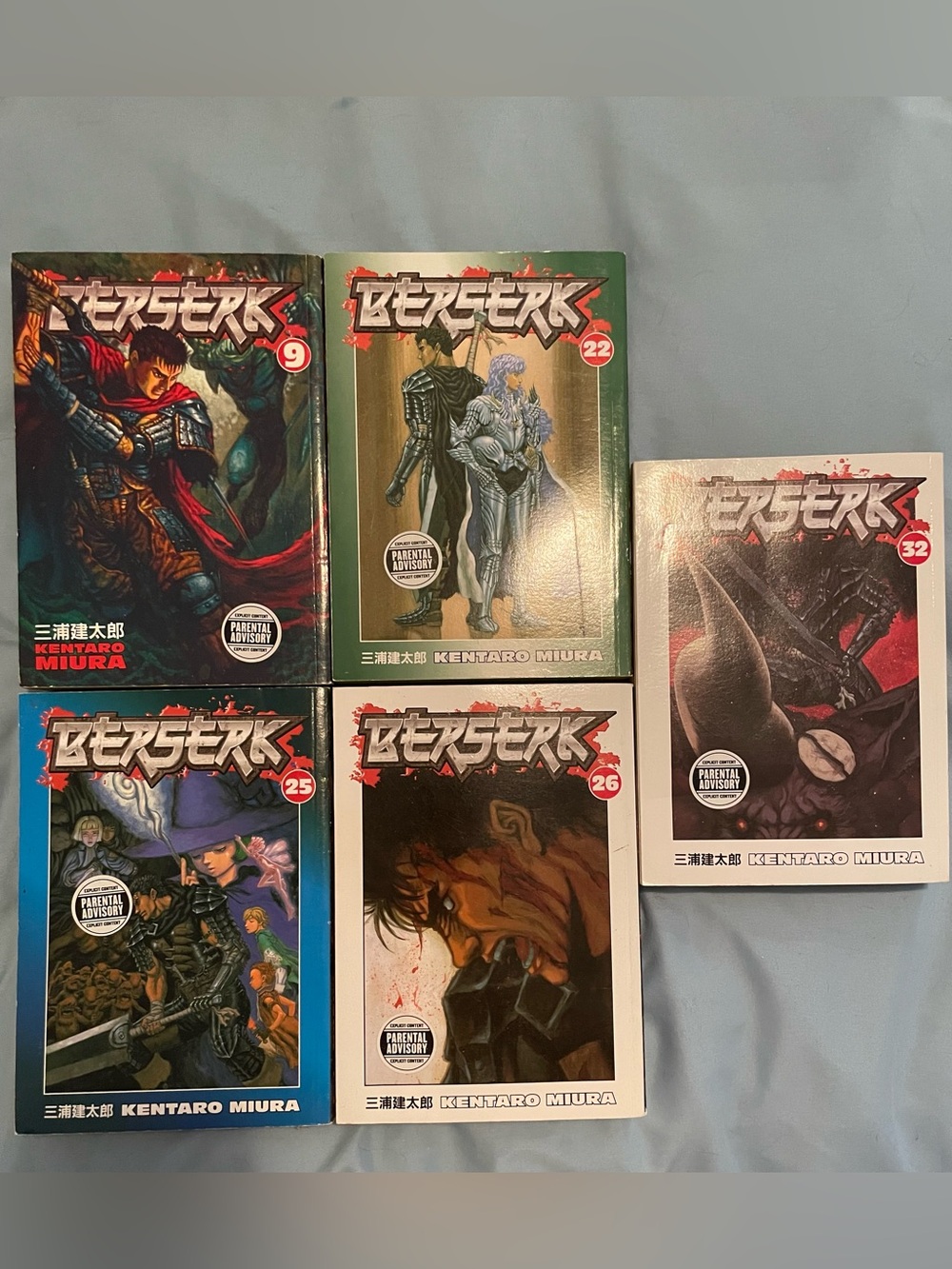 Berserk Manga Volumes 9,22,25,26,32